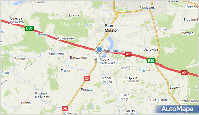 mapa Modła Królewska, Modła Królewska na mapie Targeo